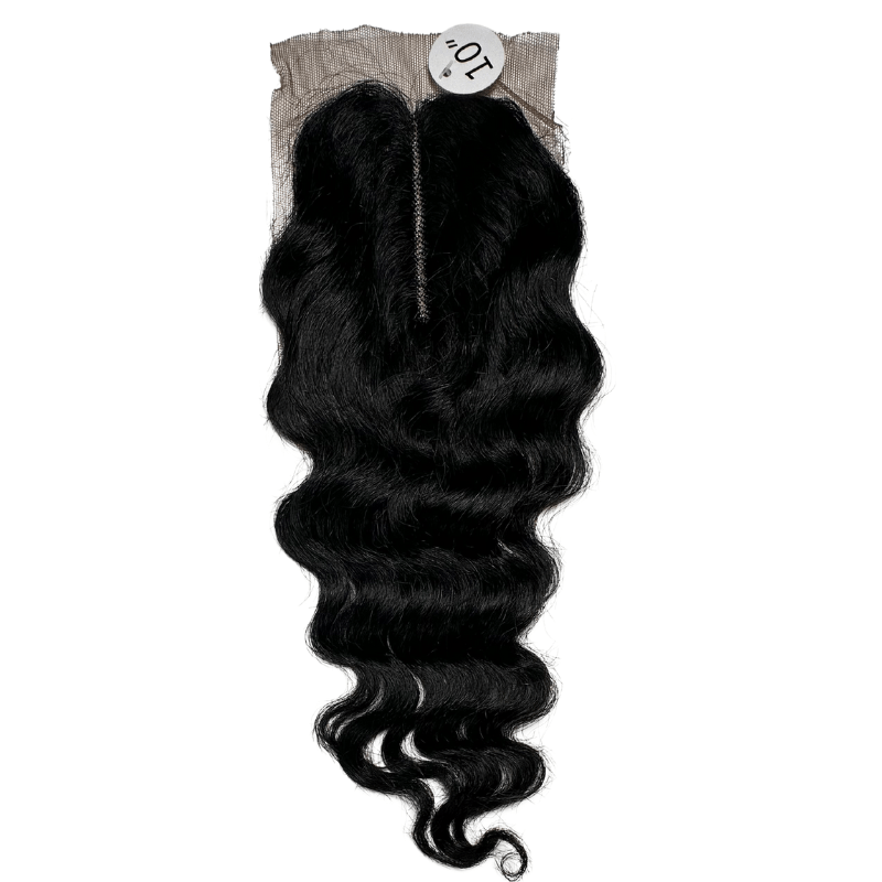 12" - 14" - 16" 3 Deep Wave Bundles 9A + 4" x 4" U - Shaped Lace Front Closure - NATURAL BLACK - OR3DU - 12 - 14 - 16 - NATURALBLACK
