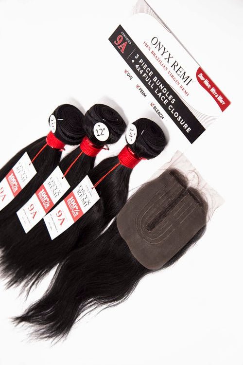 12" - 14" - 16" 3 Wet & Wavy Deep Wave Bundles 9A + 4" x 4" U - Shaped Lace Front Closure - NATURAL BLACK - OR3WU - 12 - 14 - 16 - NATURALBLACK