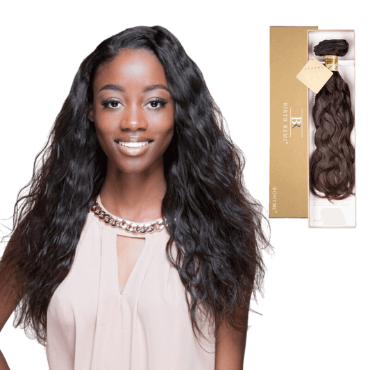 12" Bohyme Birth Remi - Machine Tied Weft - Textured Loose Wave - NATURAL - BR - LW - 12 - NATURAL