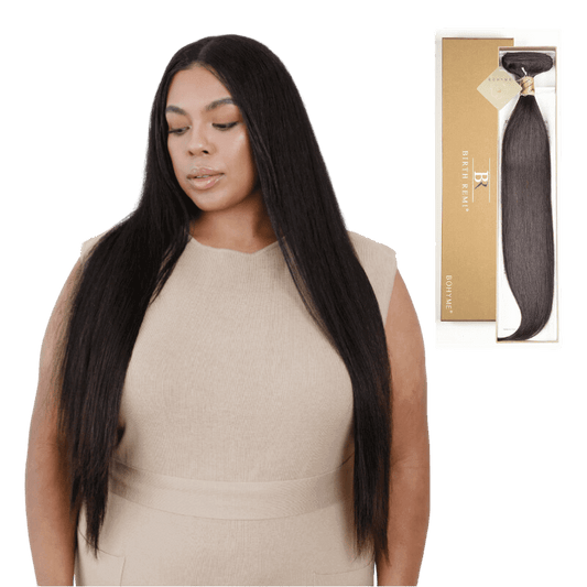 12" Bohyme Birth Remi - Machine Tied Weft - Textured Straight - NATURAL - BR - ST - 12 - NATURAL