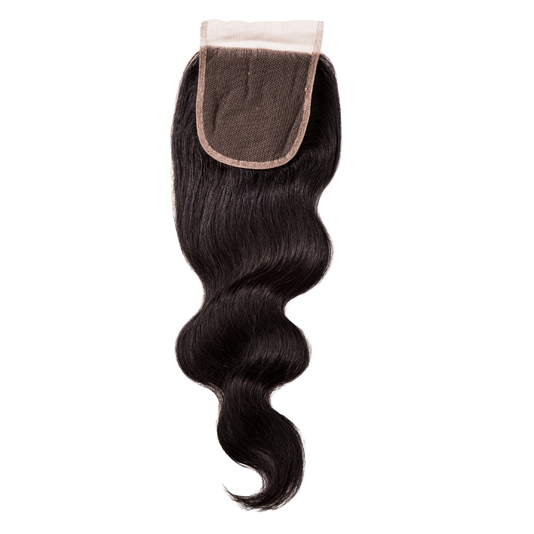 12" Hand Tied Closure 4" x 4" - Body Wave - NATURAL - CLOBW - 12 - NATURAL