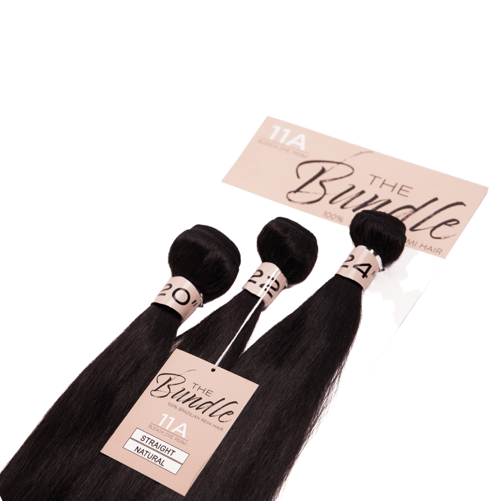 16" - 18" - 20" The Bundle - 3 Bundles - Straight - 11A - NATURAL - TB3ST - 16 - 18 - 20 - NATURAL
