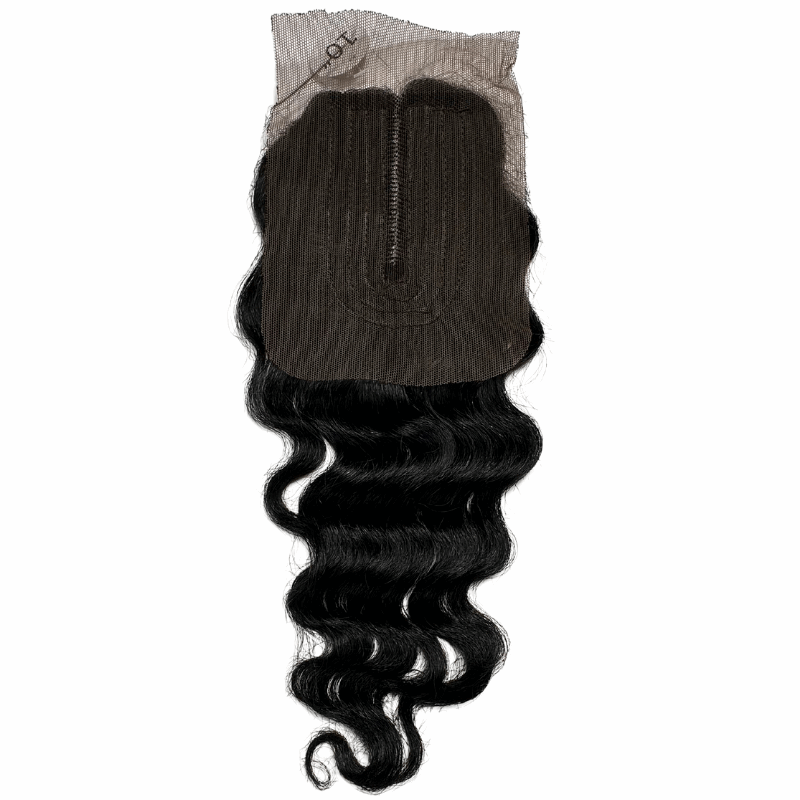 3 Deep Wave Bundles 9A + 4" x 4" U - Shaped Lace Front Closure - NATURAL BLACK - OR3DU - 10 - 12 - 14 - NATURALBLACK