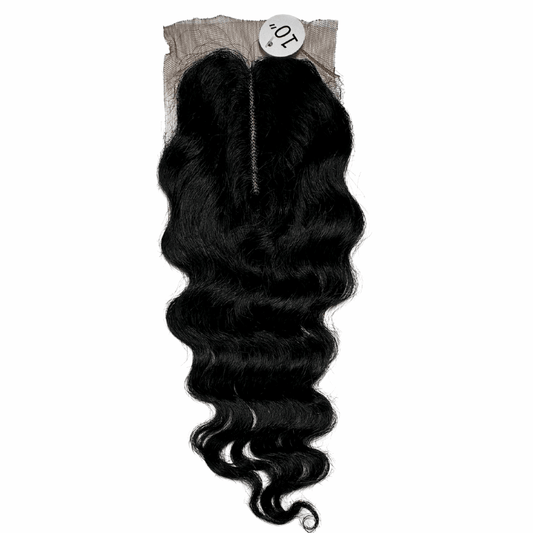 3 Deep Wave Bundles 9A + 4" x 4" U - Shaped Lace Front Closure - NATURAL BLACK - OR3DU - 10 - 12 - 14 - NATURALBLACK