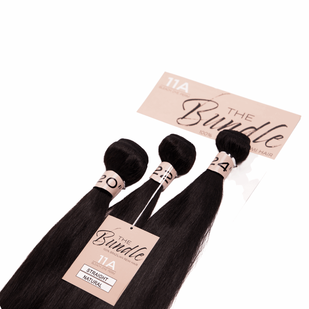 The Bundle - 3 Bundles - Straight - 11A - NATURAL - TB3ST - 10 - 12 - 14 - NATURAL