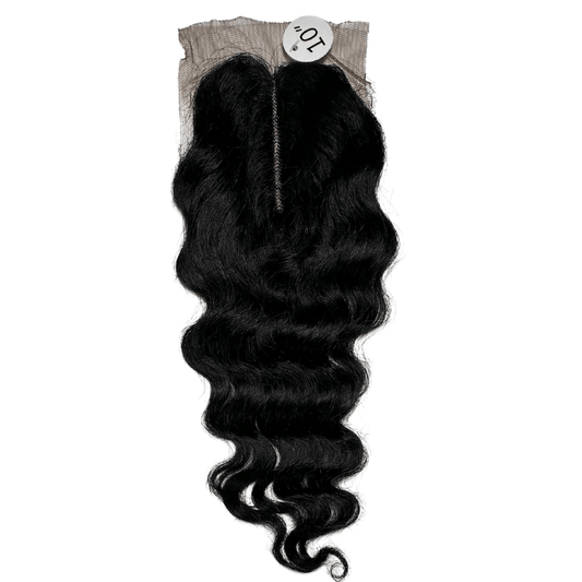 12" - 14" - 16" 3 Deep Wave Bundles 9A + 4" x 4" U - Shaped Lace Front Closure - NATURAL BLACK - OR3DU - 12 - 14 - 16 - NATURALBLACK