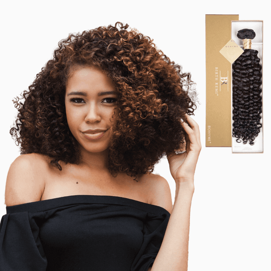 12" Bohyme Birth Remi - Machine Tied Weft - Textured Tight Curl - NATURAL - BR - TC - 12 - NATURAL