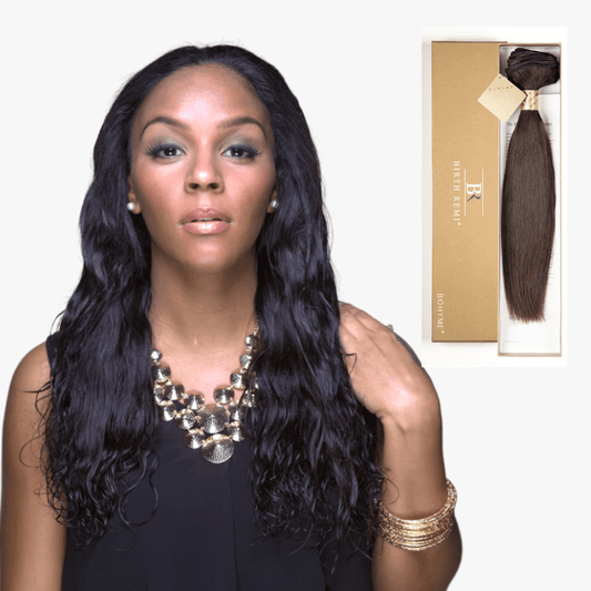 14" Bohyme Birth Remi - Machine Tied Weft - Textured Wet and Wavy - NATURAL - BR - WW - 14 - NATURAL