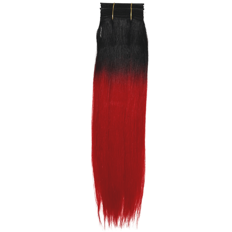 14" Straight Yaki Weave - T1B - RED - OX - YK - 14 - T1B/RED