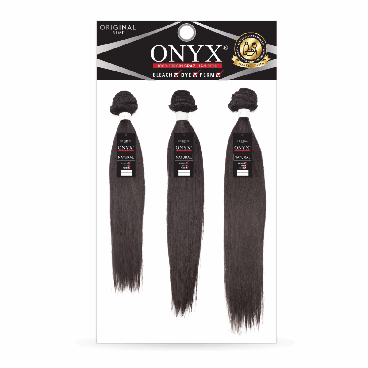18" - 20" - 22" 3 Bundles - Straight - NATURAL - OX3DS - 18 - 20 - 22 - NATURAL