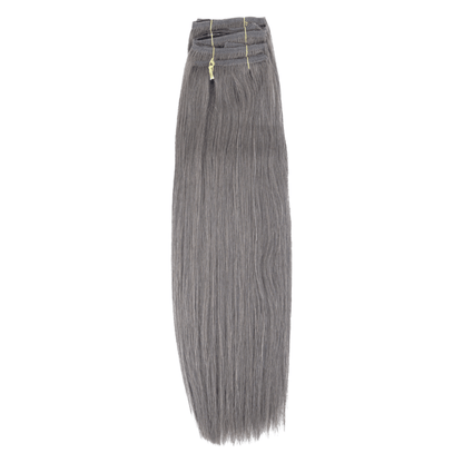 18" Bohyme Essential - 7 Piece Clip Ins - Silky Straight - METAL GREY - BO7SS - 18 - METALGREY