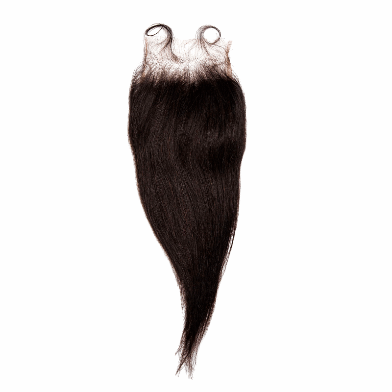 3 Straight Bundles + 4" x 5" Pre - Plucked HD Lace U - Shaped Closure With Baby Hair - NATURAL - OR3SC - 10 - 12 - 14 - NATURAL