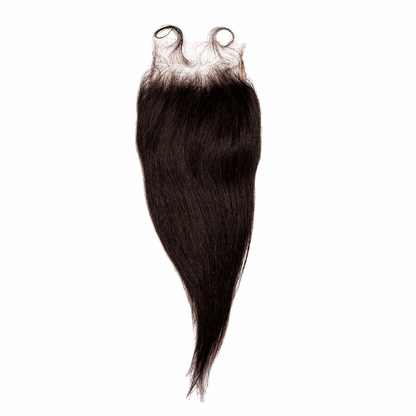 3 Straight Bundles + 4" x 5" Pre - Plucked HD Lace U - Shaped Closure With Baby Hair - NATURAL - OR3SC - 10 - 12 - 14 - NATURAL