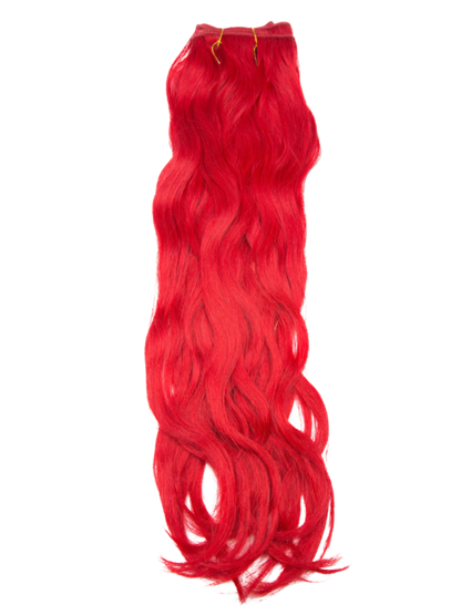 Red Machine Tied Wefts - Wavy