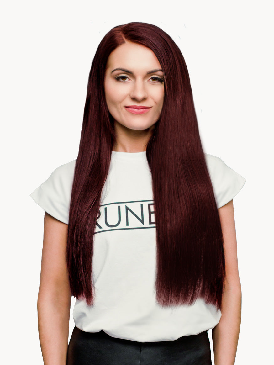 18" Red Ethos - Hand Tied Wefts - Silky Straight - Full Pack