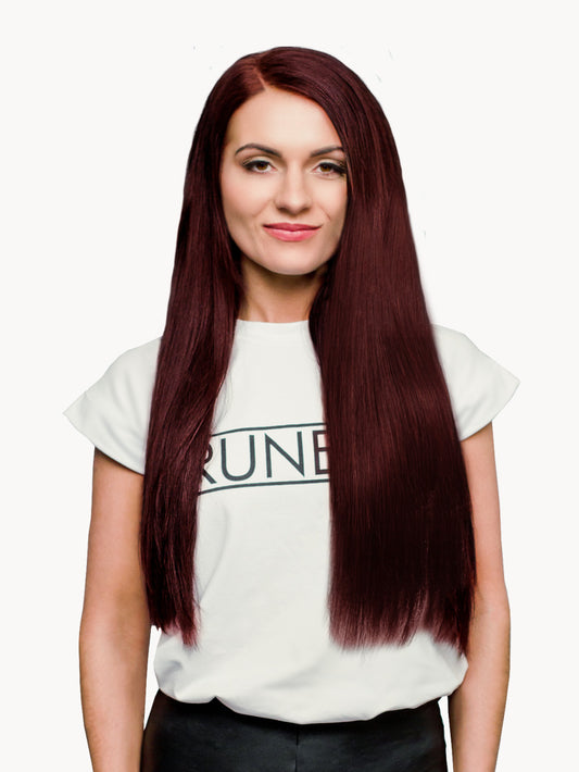 18" Red Ethos - Hand Tied Wefts - Silky Straight - Full Pack