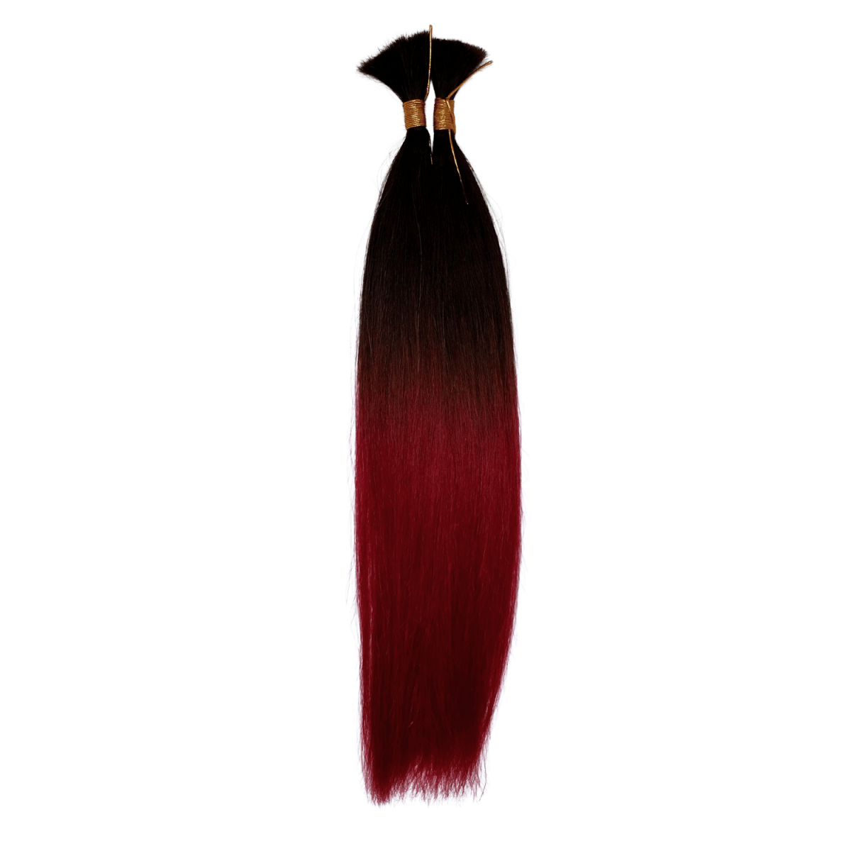 Unique Wiiv Silky Straight 100% Human Hair Bulk - 18" - FINAL SALE - T1B - BURG - SNW - 18 - T1B/BURG